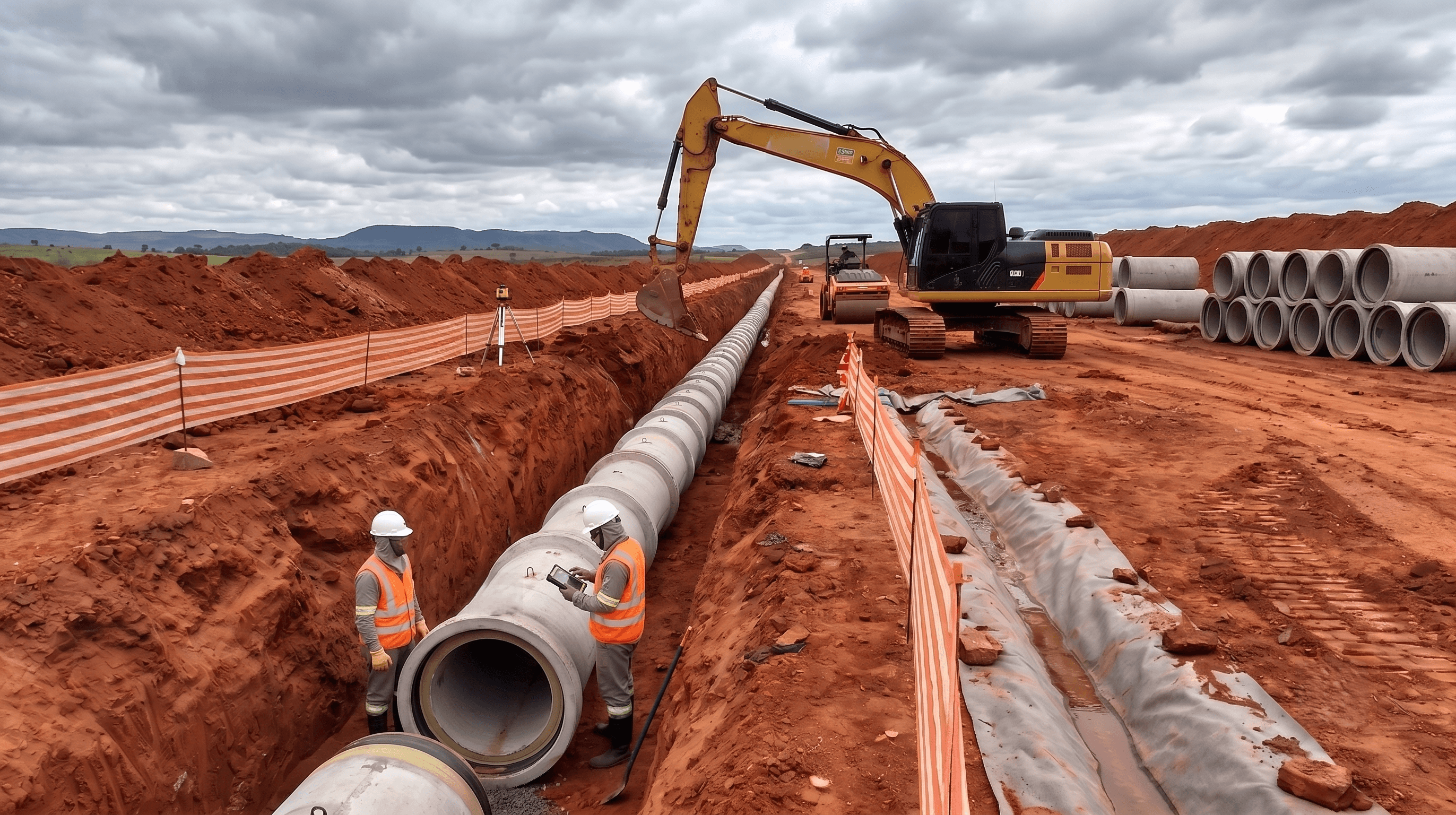 Foto detalhada da obra: Emissário de Esgoto